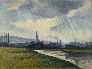 Paysage au bord de la rivière, Couillet, Charleroi - Maximilien Luce