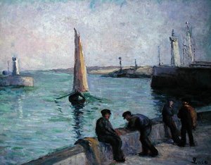 Pêcheurs dans un port, vers 1920 - Maximilien Luce