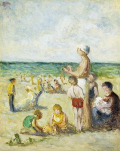 Sur la plage en Normandie, vers 1930