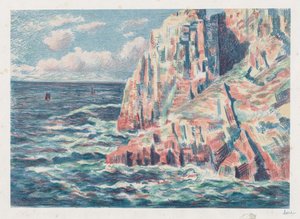 La mer à Camaret, les rochers rouges - Maximilien Luce
