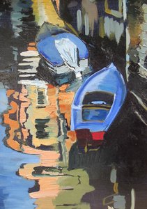 Reflets sur le canal des Blue Boats - Maxine Shore