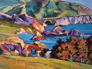 Pont coloré sur la côte