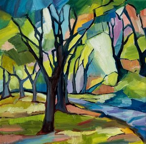 Sentier forestier haut en couleur