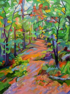 Sentier forestier haut en couleur