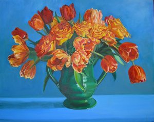 Bouquet de tulipes aux couleurs vives