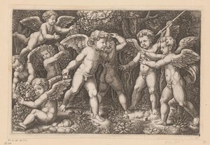 Putti jouant - Meester van de Dobbelsteen