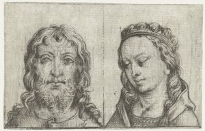 Les têtes du Christ et de Marie - Meester van het Amsterdamse Kabinet