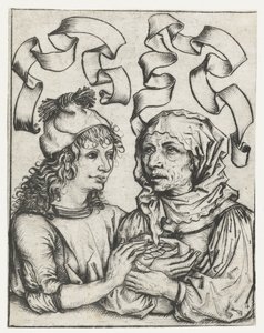 Jeune homme et vieille femme (Couples amoureux inégaux) - Meester van het Amsterdamse Kabinet