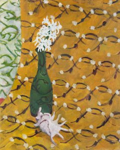 Coquille avec fleurs et trois motifs, 2019 (huile sur toile) - Megan Williamson