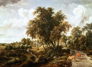 Route sur la digue - Meindert Hobbema