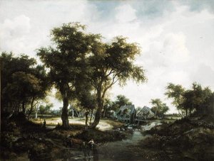 Le moulin à eau - Meindert Hobbema