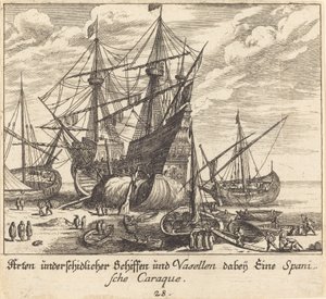 Navires - Melchior Küsel after Johann Wilhelm Baur