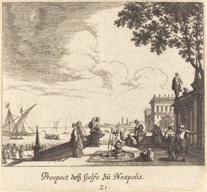Vue du golfe de Naples - Melchior Küsel after Johann Wilhelm Baur