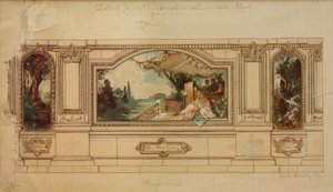 Projet de décoration murale pour le jardin Löwenbräu à Berlin - Melchior Lechter