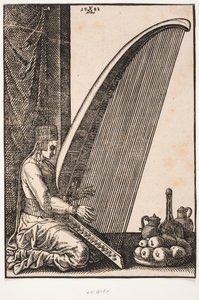Un harpiste - Melchior Lorck