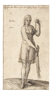 Femme nigériane tenant des roseaux, 1583 - Melchior Lorck
