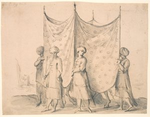 Une mariée turque à cheval - Melchior Lorck