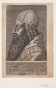 Aristote, portrait en buste, profil vers la gauche