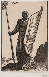 Guerrier avec lance et bouclier
