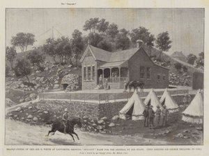 Quartier général du général Sir G White à Ladysmith, montrant un abri creusé pour le général par son état-major - Melton Prior
