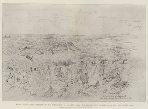 Croquis de Melton Prior (Fac-similé) du bombardement de Ladysmith, pris de Maiden