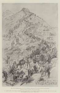 Le Soulèvement de la Frontière Indienne, Batteries de Montagne descendant le Col de Sempagha dans le Tirah - Melton Prior