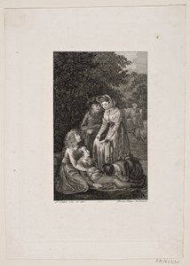 Illustration avec quatre personnes autour d