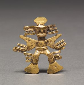 Pendentif figurine, c. 700-1550 (or coulé et martelé) - Mesoamerican Mesoamerican