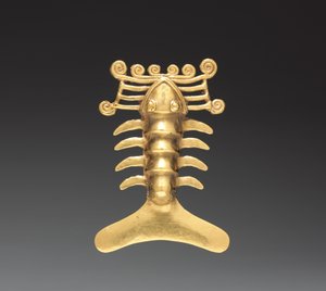 Pendentif homard, c. 1000-1500 (or coulé) - Mesoamerican Mesoamerican