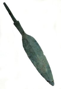 Mésopotamie : lance colossale inscrite au nom de « Lugal, roi de Kish ». Dynastie archaïque. 2600 av. J.-C. Du site de Tello. - Mesopotamian Mesopotamian