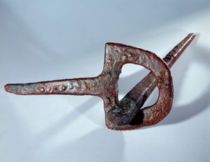 Mésopotamie : figurine de fondation (clou et son support en cuivre). Période sumérienne. 2800 av. J.-C. - Mesopotamian Mesopotamian