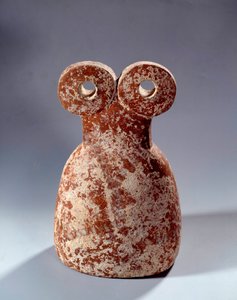 Mésopotamie : idole aux yeux en terre cuite. 3300-3000 av. J.-C. - Mesopotamian School