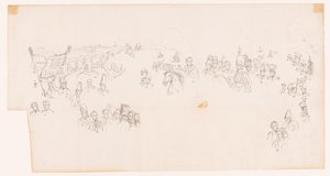 Dessin du tableau représentant la bataille de Waterloo - Met and Meylink