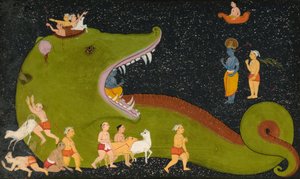 La Victoire de Krishna sur Aghasura - Mewar School