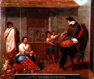 Scène de marché