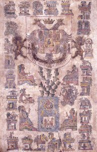 Un document illuminé du Mexique, montrant les armoiries du vice-roi Sotomayor, vers 1645 - Mexican School