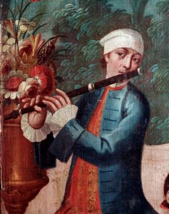 Joueur de flûte (détail)