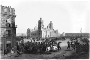 Le Major Général Winfield Scott (1786-1866) entrant au Mexique en 1847, 1847 - Mexican School