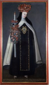 Sœur Maria Barbara de Saint Joseph couronnée de fleurs, Couvent des Carmélites, Puebla, Mexique
