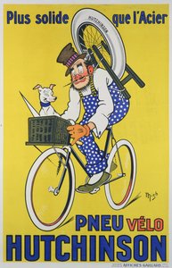 Affiche publicitaire pour les pneus de bicyclette Hutchinson