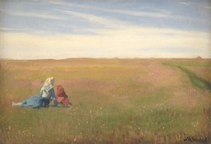 Deux filles dans un champ. Un jour d