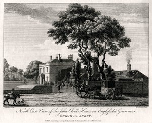 Vue nord-est de la maison de Sir John Elvils à Englefield Green près d