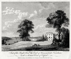 Siège du très honorable comte de Harcourt à Nuneham, avec une vue lointaine d