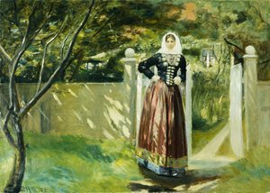 À la porte du jardin - Michael Peter Ancher