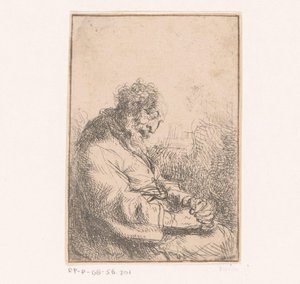 Vieil homme endormi dans un fauteuil - Michael Willmann (attributed to)