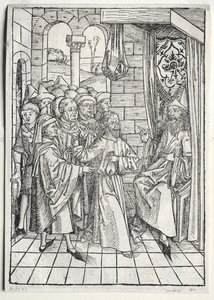 Der Schatzbehalter : Le Christ devant Caïphe (verso) - Michael Wolgemut