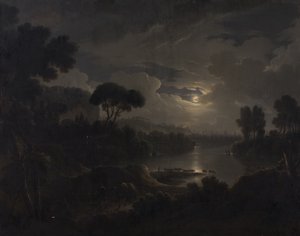 Paysage idéal italien au soir