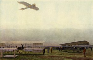 Pilotes militaires allemands avec leur avion (lithographie en couleur) - Michael Zeno Diemer