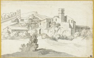 Paysage avec un vieux château - Michel Ange Houasse