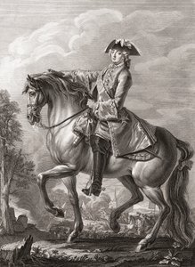 Le roi Louis XV de France, portrait équestre - Michel Aubert